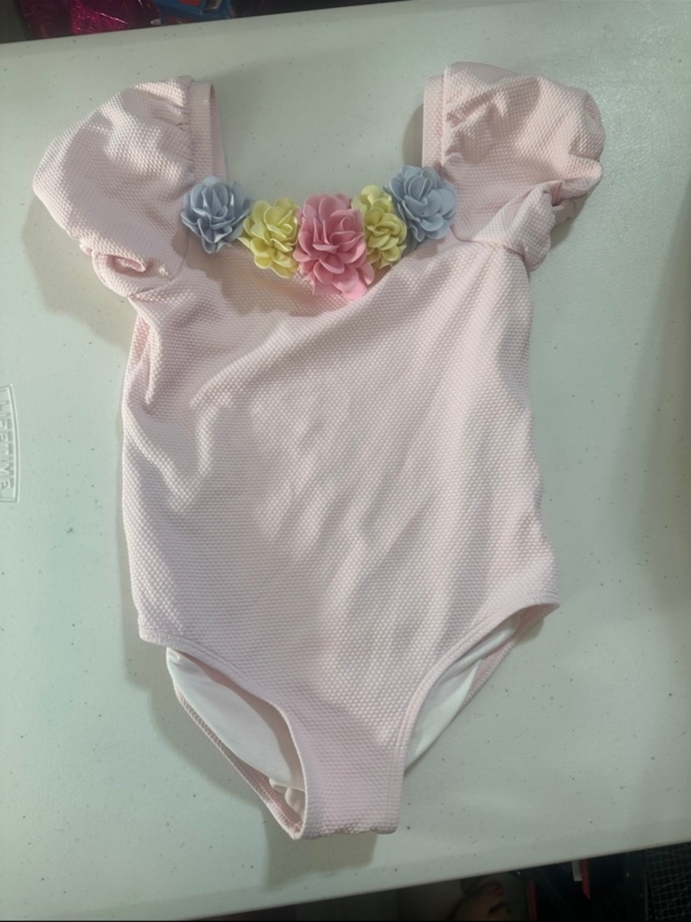 Janie and Jack Light Pink Floral-Accent One-Piece